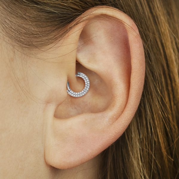 dupla kősoros daith piercing orvosi acélból