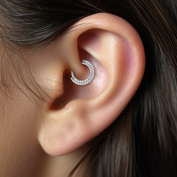 dupla kősoros daith piercing orvosi acélból